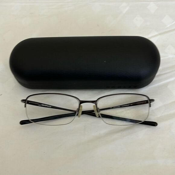Oakley Clubface OX3102-0154 Polished Black Half Rim Eyeglasses w/case - Picture 1 of 6